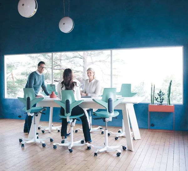 Capisco Puls, ergonomic chair, varying work postures, open-space, team