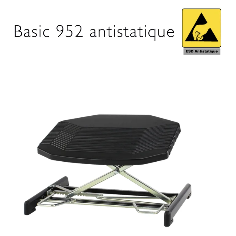 Repose-pieds Ergonomique 952 PRO - Hauteur Réglable 80-300 Mm, Antidérapant, Pour Bureau, Confort Au Travail