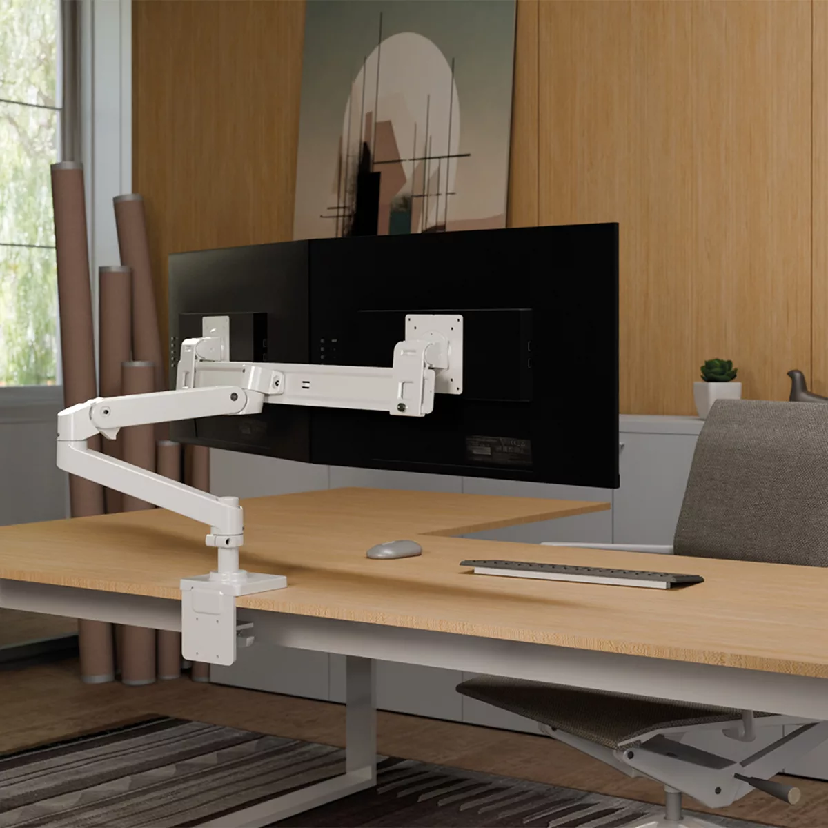 6699e07b583babef1c456a4949e1b49259a6accf_Bras_ecrans_LX_Pro_double_72dpi_RVB.jpg Bras support d'écran LX Pro facile à utiliser pour 1 ou 2 écran(s)