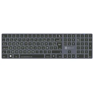 Clavier Dyslexie TITAN pour Windows rétroéclairé gris, sans fil Bluetooth, avec police Dyslexie®