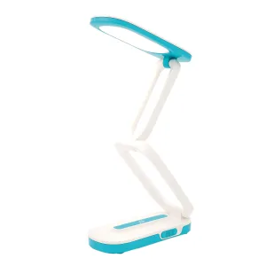 Lampe Lili pliable blanche et bleue, lampe de lecture portable pour le confort visuel des personnes dyslexiques