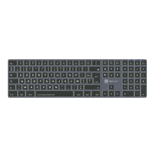 Clavier Dyslexie TITAN pour IOS rétroéclairé gris, sans fil Bluetooth, avec police Dyslexie®