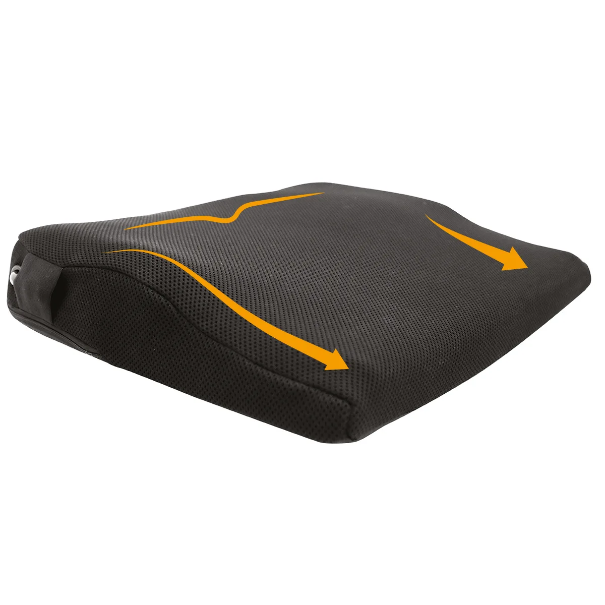 8a376c1aa0028a7edad5a4d56a8bdc5bb6d343ec_coussin_airtech_ErgoExpert_fleches_72dpi_RVB.jpg Coussin d'assise Airtech noir avec indication de la forme ergonomique inclinée vers l'avant